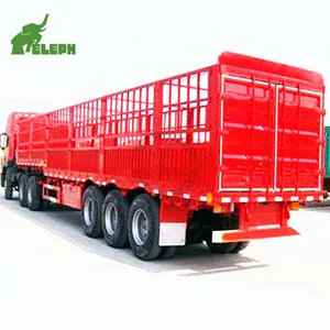 Gebruikt 3 As 60 Ton Stake Cargo Vee Vee Dier Vervoer Hek Truck Oplegger Te Koop