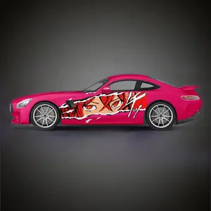 アニメガールカーサイドドアラップグラフィックデカールステッカービニールカスタム日本アニメ車ラップアニメカービニールデカール