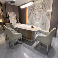Meubles de table à thé de centre de salon modernes de luxe ensemble de table basse avec dessus de bureau de réception en marbre pour un usage domestique