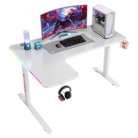 Bureau de jeu d'angle en fibre de carbone RGB 1600*1000mm, bureau d'ordinateur de jeu en forme de L pour le commerce transfrontalier