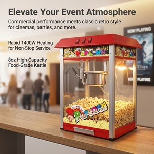 Machine à Popcorn Commerciale en Gros Prix Usine, Machine à Popcorn Compacte de Comptoir avec Écran Chauffant pour Restaurants et Cafés - Product Image 3