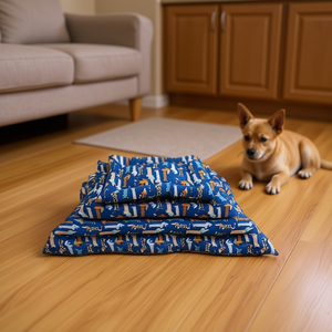 Set di Quattro Tappetini Antiscivolo per Cani con Motivo Quadrato sul Fondo - Product Image 3