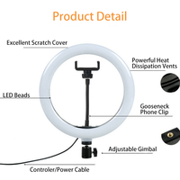 Lampe Annulaire LED Selfie 18 Pouces la Plus Vendue pour Streaming en Direct, Jeux, TikTok, Maquillage, Vidéos de Beauté, avec Trépied de 2,1 m
