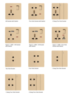 Interruptor de pared eléctrico de panel dorado de plástico serie 1Gang Smart Life App 20A 45A 220V impermeable duradero de 3 vías