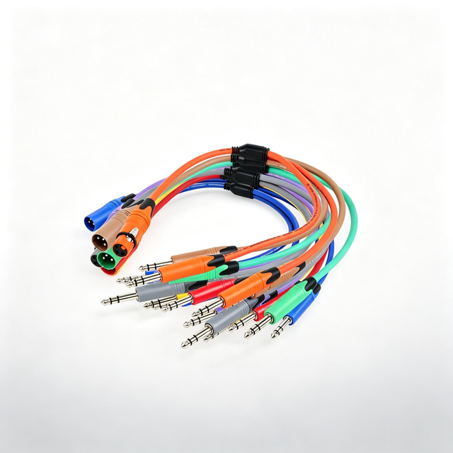 Pro 3Pin XLR Male/Female Dual 6.35mm TRS Y Splitter Balanced Audio Cable Low Noise for Mixers/Studio Amplifiers/Speakers