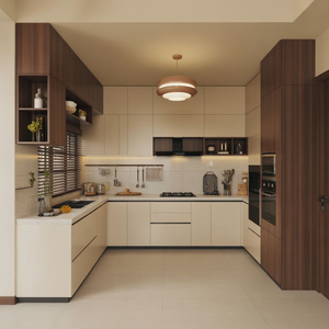Mobile da <span class=keywords><strong>Cucina</strong></span> in Compensato Premium con Pannello Anti-umidità e Garage Nascosto per Elettrodomestici, Ideale per Locale Servizi Funzionale - Product Image 1