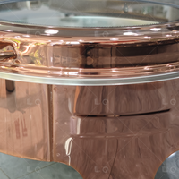 Réchauffeur d'aliments de luxe en or rose pour restaurant traiteur 6L chauffe-plats hydrauliques ensemble de buffet chauffe-plats équipement de maintien chauffe-plats