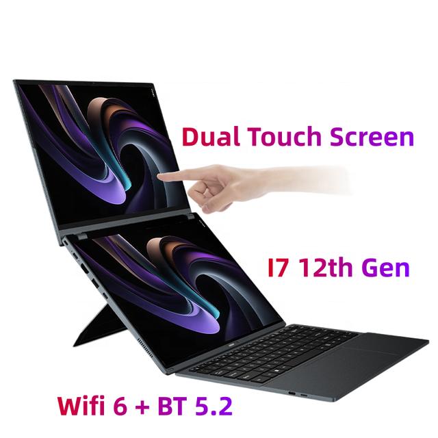 Intel Core I7 12th Gen 1270P Double Display AI 14 Inch YOGA 2 in 1 DDR5 WIFI6 Adjustable Bracket Two Dual Screen Touch Laptop