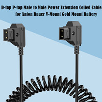 Câble d'extension d'alimentation rétractable en PVC spiralé D-Tap mâle-mâle pour l'utilisation de batteries de caméra et de moniteur