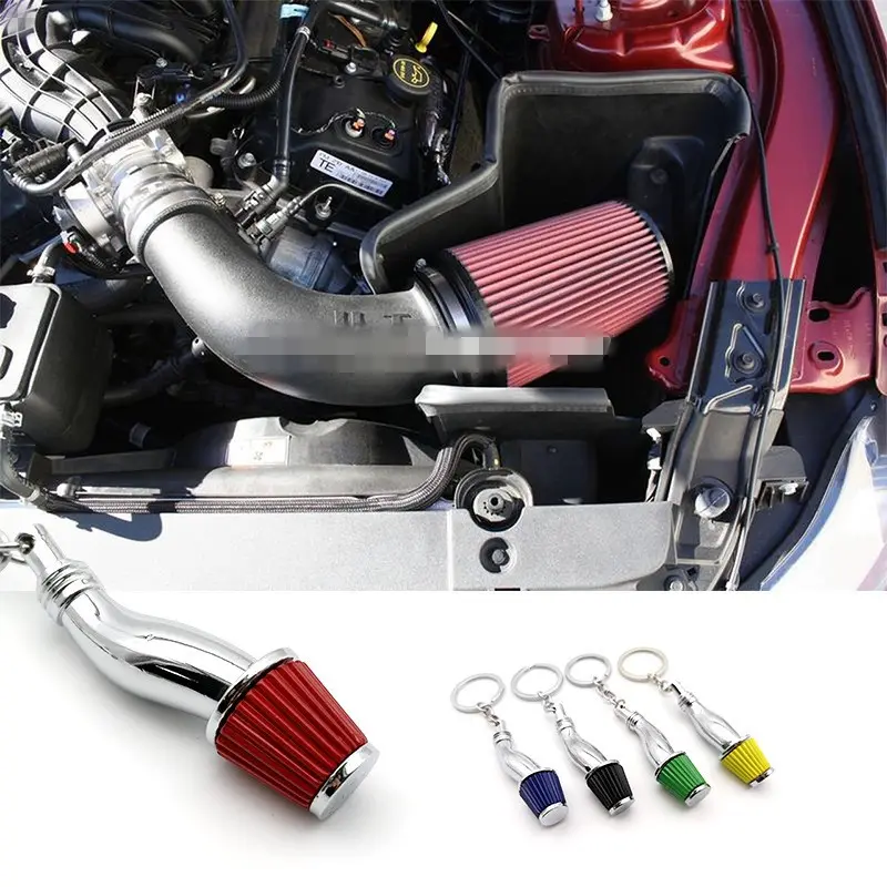 Best Selling JDM Custom Metal 3D Car Parts Model Air Intake keychain