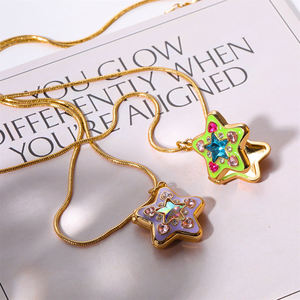 Collar con Colgante <span class=keywords><strong>de</strong></span> Corazón Personalizado, Regalo <span class=keywords><strong>de</strong></span> San Valentín, Estrella, Chapado en Oro <span class=keywords><strong>de</strong></span> 18K, Medallón con Foto para Mujer, Compromiso, Bodas - Product Image 5