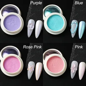 10 boîtes de poudre à ongles nacrée chromée, pigment irisé effet aurore, paillettes pour nail art, poussière à frotter, décorations pour ongles, maquillage, manucure - Product Image 6