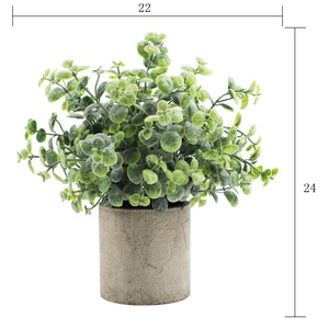 Nordic <strong>Small</strong> Bonsai Artificial Potted Mini Plant Indoor Plastic Artificial Plant Eucalyptus Greenery Plant <strong>Decor</strong> for <strong>Shelves</strong>