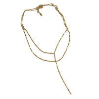 Collier élégant en or pour femme, ensemble deux pièces avec chaîne de clavicule superposée, chaîne minimaliste en Y inspirée d'Instagram