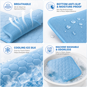 Self-cooling dog mat Breathable pet cooling pad Non-slip latex dog mat Easy wash foldable mat - Product Image 2