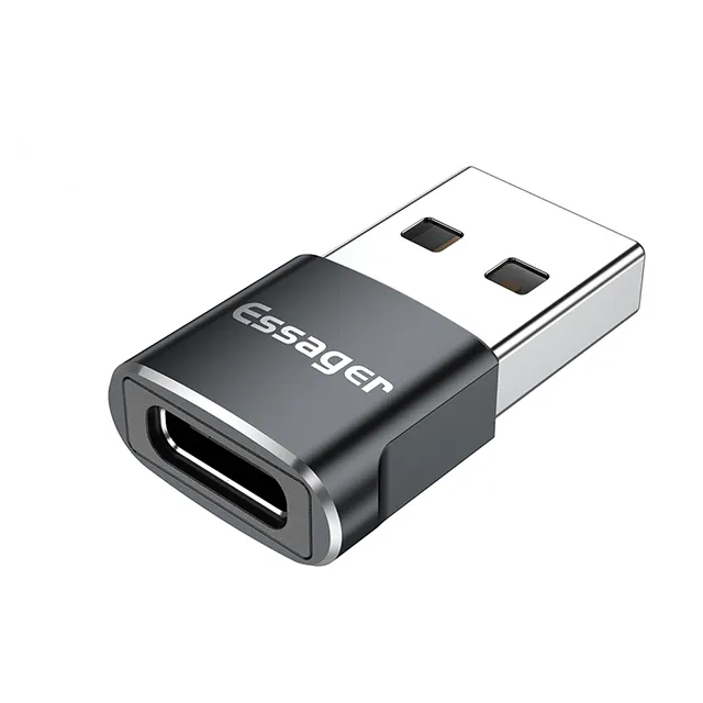 Essager 2021 TopSpeed 고성능 USB2.0 TO Type-C 노트북 어댑터 지원 3A 고속 충전 데이터 전송 Type-C 어댑터