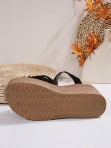 Sandalias de <span class=keywords><strong>cuña</strong></span> baratas al por mayor para <span class=keywords><strong>mujer</strong></span>, sandalias de playa negras, <span class=keywords><strong>zapatos</strong></span> de <span class=keywords><strong>cuña</strong></span> de tacón alto cómodos para verano - Product Image 6