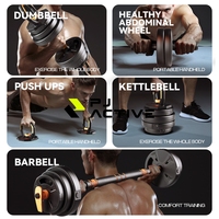 PINJIAN Logo Personnalisé 3-en-1 Haltères, Barbell et Kettlebell, Ensemble Réglable de 10 à 40 kg
