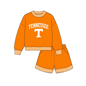 Ensemble de survêtement personnalisé pour filles, 2 pièces, manches longues, logo d'équipe scolaire, sweat-shirt et short, style sportif, tenue pour les jours de match - Product Image 2