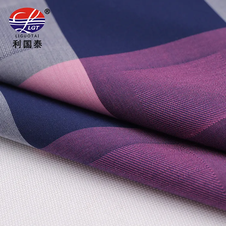 New Trending Fashion Business Casual Yarn Dyed Big Plaid Check 50 Bamboo 50 Microfiber Shirting Fabrics For Men's