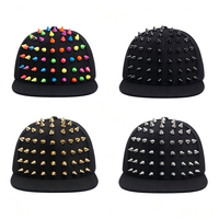 Gorra Snapback Negra con Tachuelas, Estilo Hip-Hop, Unisex, para Baile Callejero, Pesca, Transpirable e Impermeable, de Ala Plana, en Oferta
