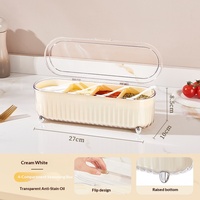 Plastic Food-Grade Kitchen Seasoning Box with Integrated Compartmentalized Condiment Storage Set for Salt and MSG