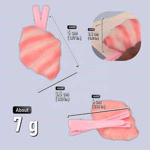 Modèle de pain simulé en forme de croissant de 2 pouces, rose, accessoire de jeu pour maison de poupée, mini-ornements, décoration pour pince à cheveux, cadeau, fête, bar à café vert - Product Image 2
