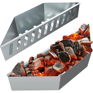 Meilleur flux d'air et nettoyage facile des cendres : 2 paniers à <span class=keywords><strong>charbon</strong></span> en acier inoxydable résistant à la chaleur pour barbecue à bouilloire et fumoir - Product Image 2