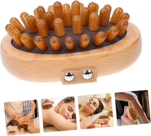 Spazzola da massaggio portatile in legno naturale, esfoliante per il corpo Shiatsu, spazzola per massaggio a secco - Product Image 2