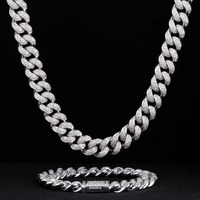 Collier chaîne cubaine en diamant moissanite le plus vendu pour hommes, femmes et accessoires de mode, disponible à prix raisonnable