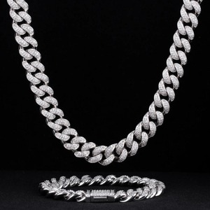 Most Selling Moissanite Diamond Cuban Chain Necklace For Men Women And Fashion Accessories Available At Reasonable Price - Product Image 4