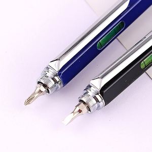 Multi Functional Metal Ballpoint <b>Pen</b> With Ruler Level Screwdriver Touch Tip Office School Use - Product Image 6