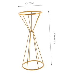 Centre de table de mariage en métal doré, nouveau, court, de luxe, pour décoration florale, à prix abordable - Product Image 2