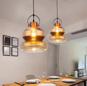 Nueva llegada de Zeal Lighting, cubierta de cristal ámbar, luz colgante elegante, colgante de cristal para interiores para oficina en casa - Product Image 6