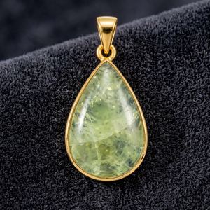 Pear-Cut Green <b>Peridot</b> Pendant Gold-Plated Bezel Setting Teardrop Gemstone <b>Jewelry</b> Bohemian Style Unisex Wholesale - Product Image 1