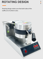 Gaufrier professionnel à double moule et tête rotative 1200W pour snack-bars, compatible 110V ou 220V