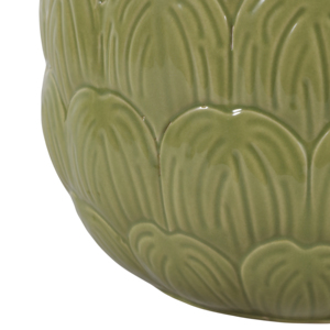 Vasi in ceramica testurizzata per piante da interno ed esterno, set di due fioriere decorative verdi - Product Image 4