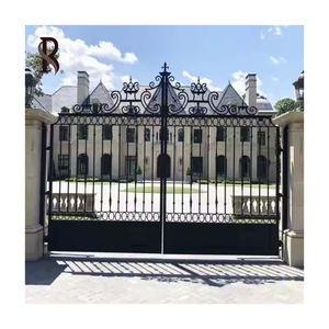 Rising OEM Professional Custom Iron Gate Design Puerta forjada de hierro negro decorativa de América con el mejor precio - Product Image 6