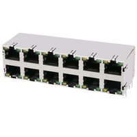 569264 Connecteur RJ45 16 ports 8P8C Jack modulaire 2x8 Ethernet avec LED 6368296