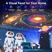 Nouvel Astronaute 360 °   Projecteur rotatif avec 12 films, lumières de ciel étoilé, nébuleuses, minuterie, décoration de chambre d'enfant, lampe de nuit pour plafond