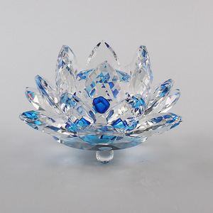 Portavelas de loto de cristal de flor de color rosa, candelabro de loto de cristal, portavelas - Product Image 5