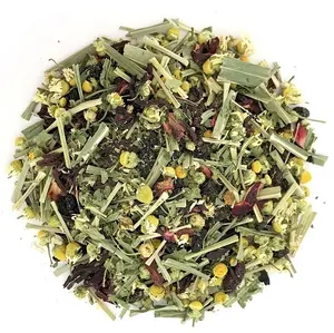 Mint Chamomile Blueberry Hibiscus lemongrass Detox herbs flower fruits in loose healthy function tea