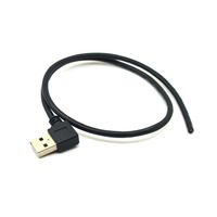 Échantillon gratuit, câble USB mâle vers mâle à angle droit personnalisé, 90 degrés, sans gaine