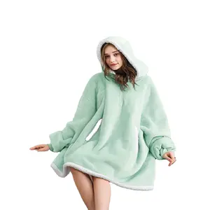 Grosir amazon selimut hoodie-2022 Grosir Penjualan Laris Di Amazon Tebal Super Cozy Hangat Ukuran Besar Hoodie Selimut Hoodie
