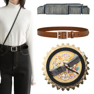 Cinturón de Cuero Genuino para Hombre Zhuo Xi, Duradero, Estampado a Color, Casual, con Hebilla de Aleación, Unisex, para Jeans - Product Image 3