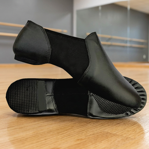 Chaussures de danse jazz Baifa Dancin noires en PU, semelle souple, fond en caoutchouc fendu, à enfiler, pour femmes, cuir de haute qualité, faible MOQ, OEM, ODM, DDP - Product Image 2