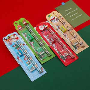 Set de Lápices Navideños (5 Piezas), Set de Dibujo para Niños, Set de Papelería con Borrador y Lápiz, Premio/Regalo de Navidad - Product Image 1