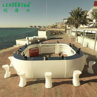 Meuble de bar mobile contemporain à LED, pliable, résistant à l'eau, en plastique, avec éclairage changeant de couleur, pour la maison et les soirées – Grande Vente
