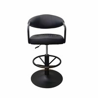 Tabouret de bar moderne de luxe commercial réglable et pivotant à 360 degrés Lester, en métal et cuir PU, pour comptoir haut