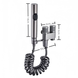 Set Moderno per WC in Acciaio Inox 304 con Pistola Spray a Pressione e Ugello Bidet, Rubinetto da Bagno per Balcone - Product Image 5